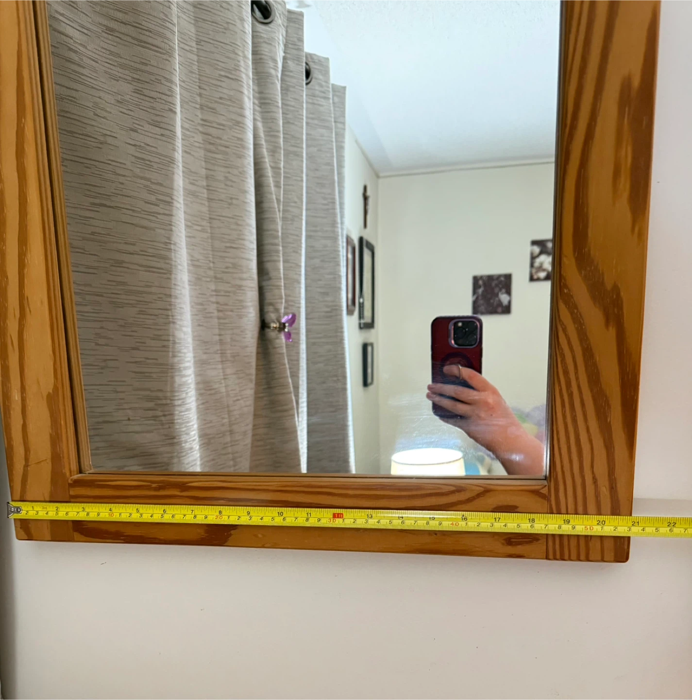 Wooden pine mirror - photo 3