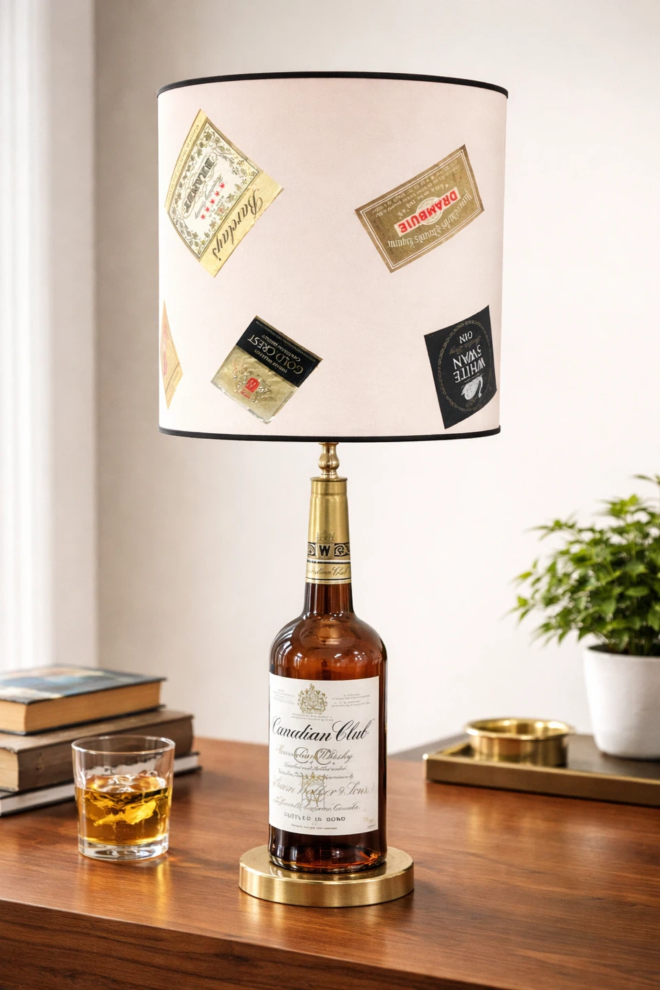 Canadian Club Whisky Bottle Table Lamp