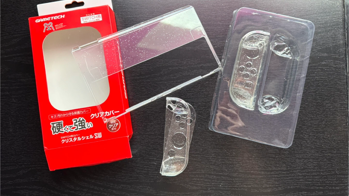 Nintendo switch oled clear glitter protective case