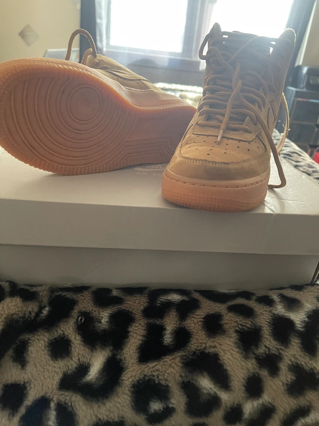Nike Air Force 1 High Top Sneakers - Tan - Youth Size 3.5Y - photo 3