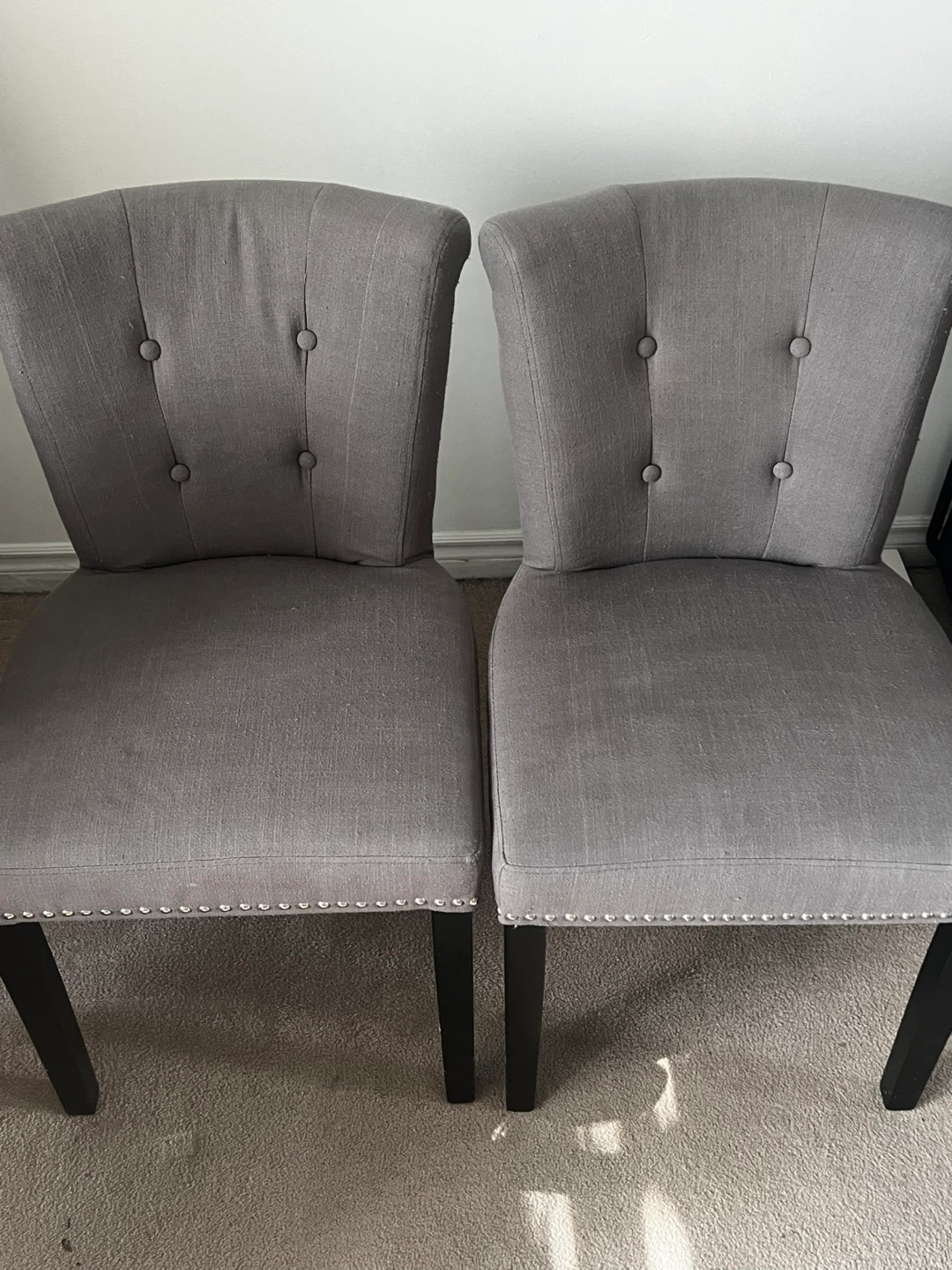 Grey studded chairs $25 each or both for $40 - photo 4