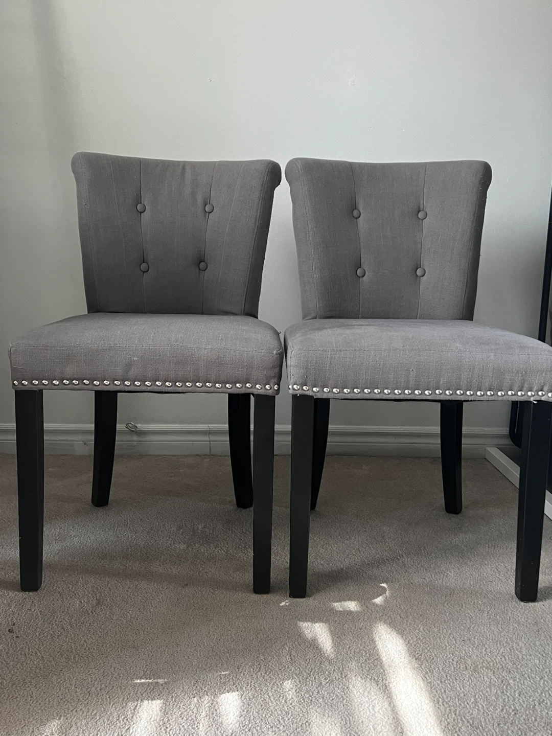 Grey studded chairs $25 each or both for $40 - photo 3
