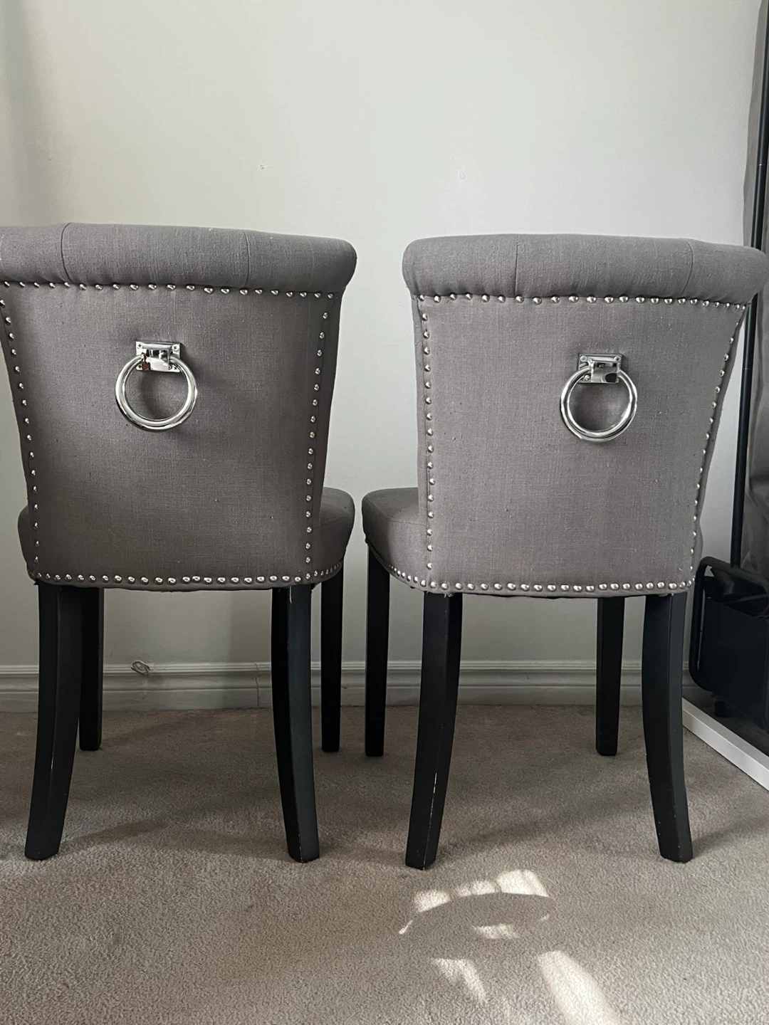 Grey studded chairs $25 each or both for $40 - photo 2