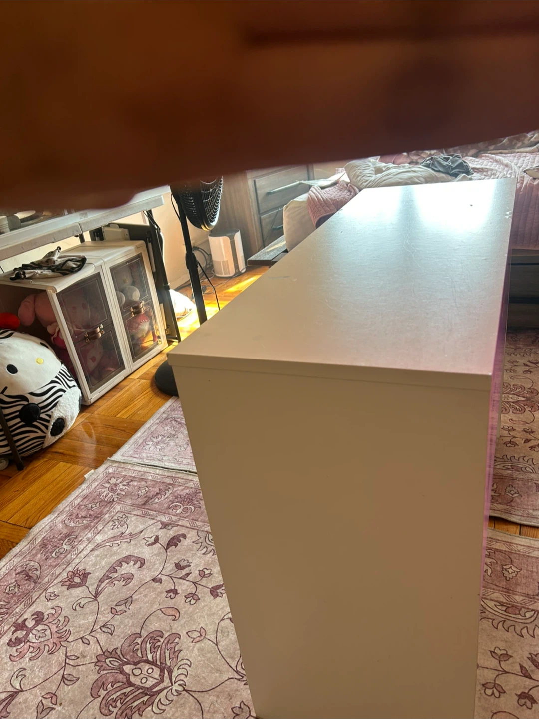White 3-Shelf Desk with Storage - photo 5