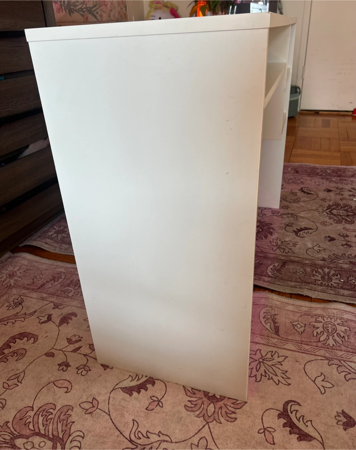 White 3-Shelf Desk with Storage - photo 4