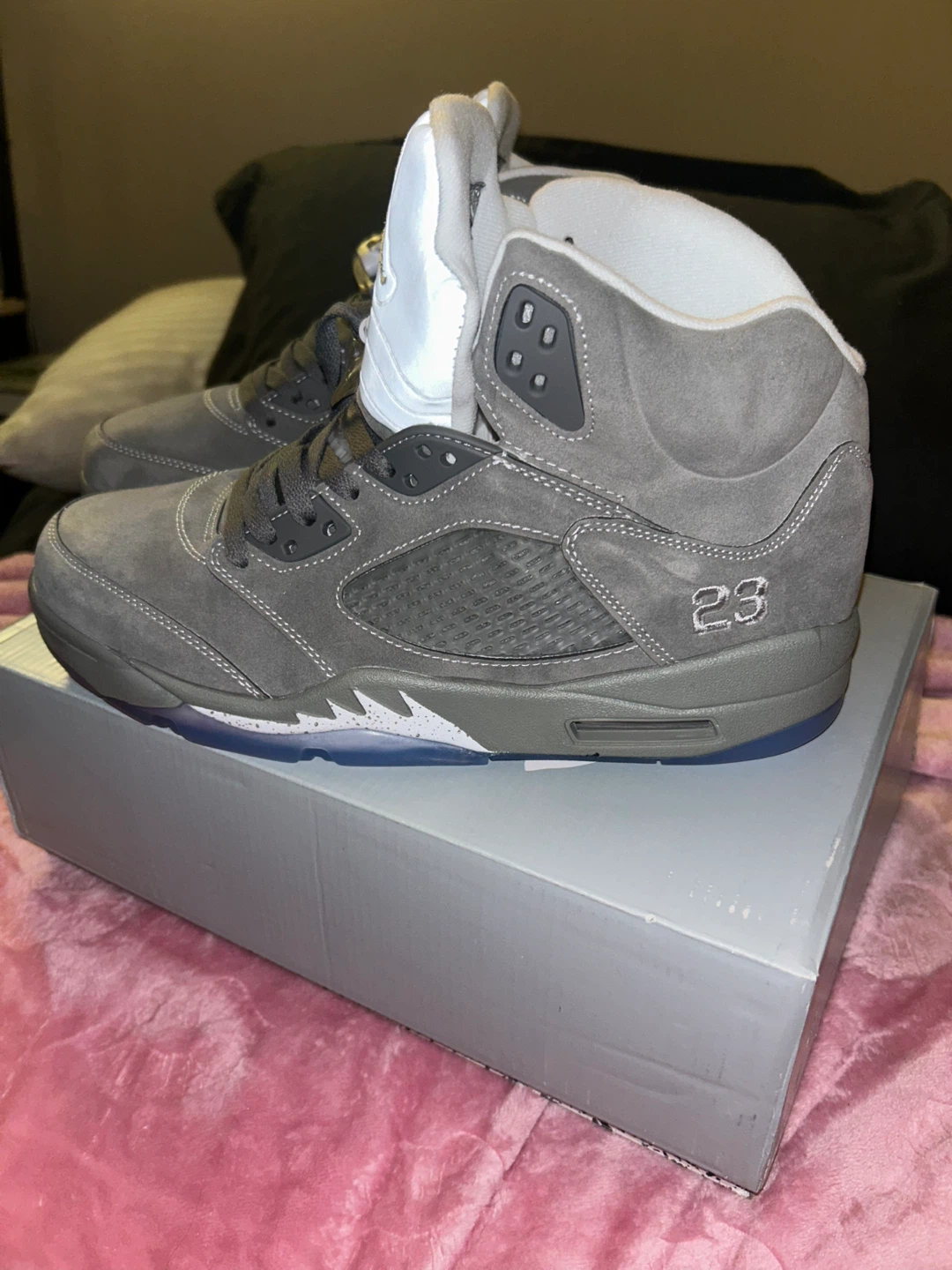 Air Jordan 5 Retro GreyWolf Suede Men's Shoes - photo 4