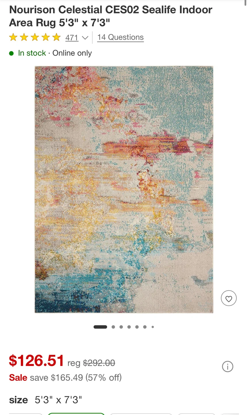 Nourison Celestial CES02 Sealife Indoor Area Rug 5'3" x 7'3" - photo 3