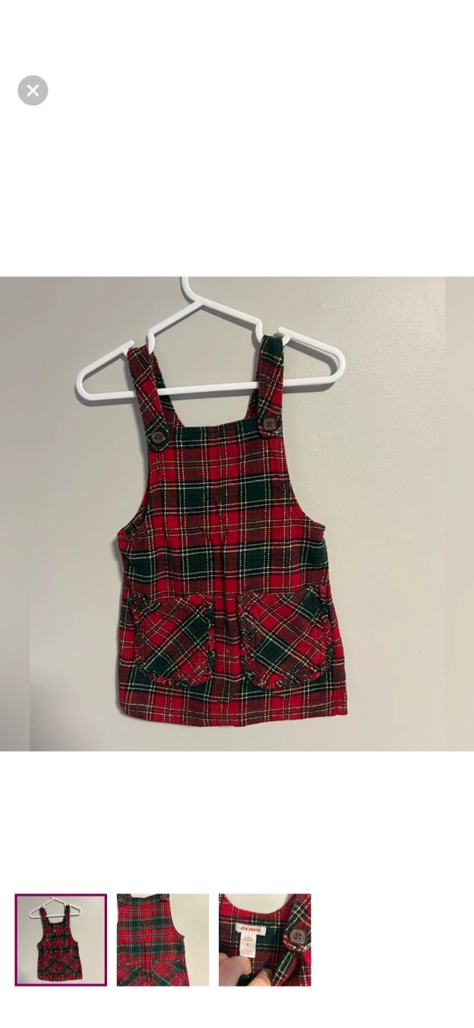 Joe Fresh Toddler Plaid Pinafore Dress Size 2