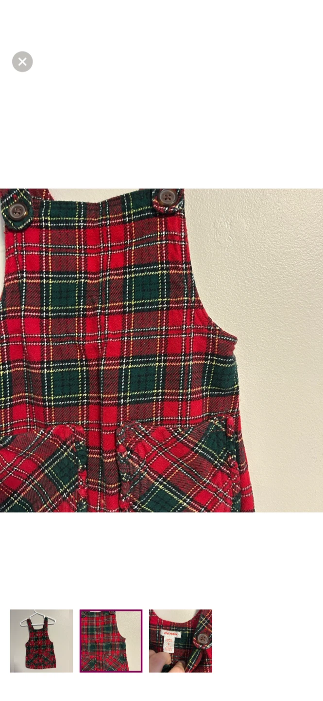 Joe Fresh Toddler Plaid Pinafore Dress Size 2 - photo 2