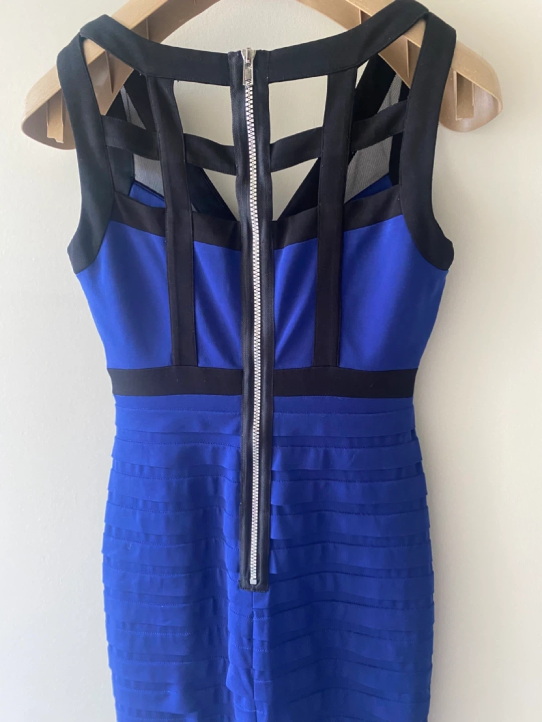 Royal Blue & Black Colorblock Bandage Dress - photo 2