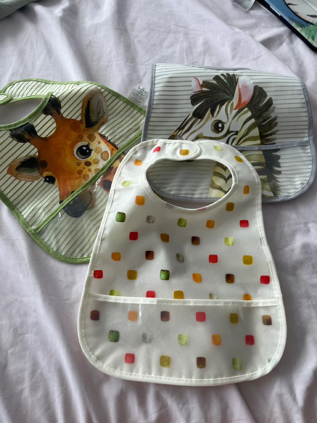 Baby Bibs - Giraffe, Zebra & Polka Dot Designs