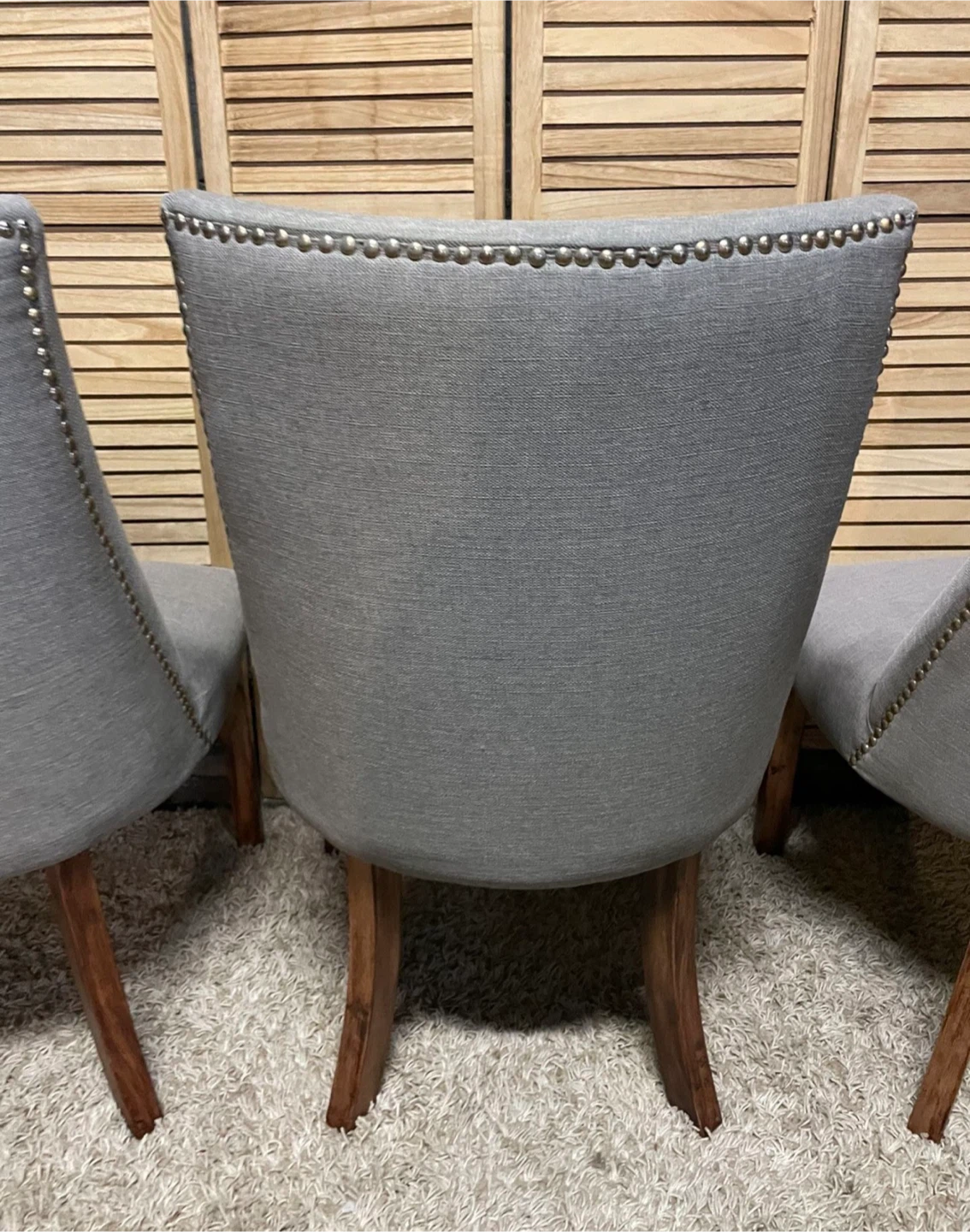 3 Grey Upholstered Dining Chairs - photo 4