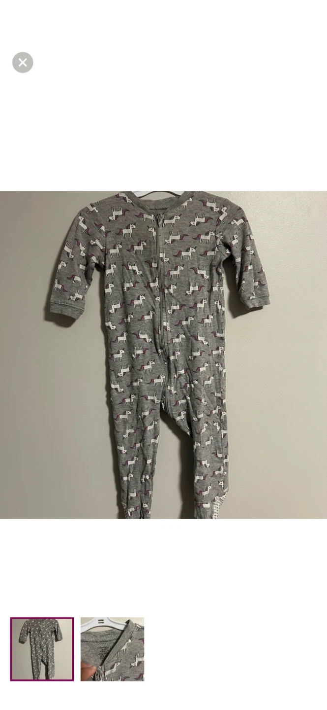 George Grey Unicorn Footed Pajamas - 12-18 Months