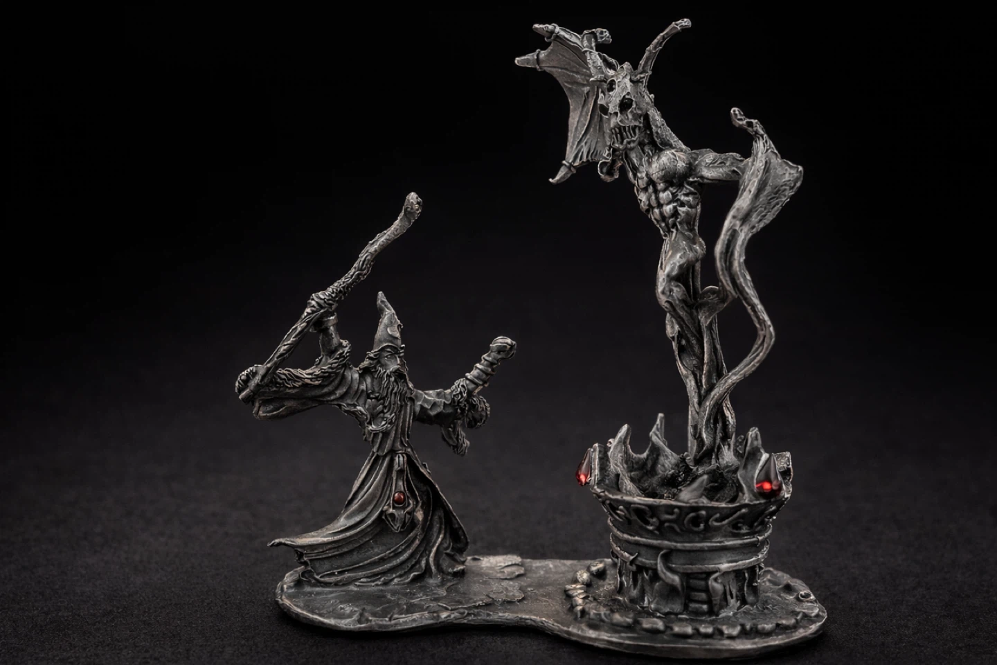 Fantasy Miniature Figurine - Wizard vs. Demon