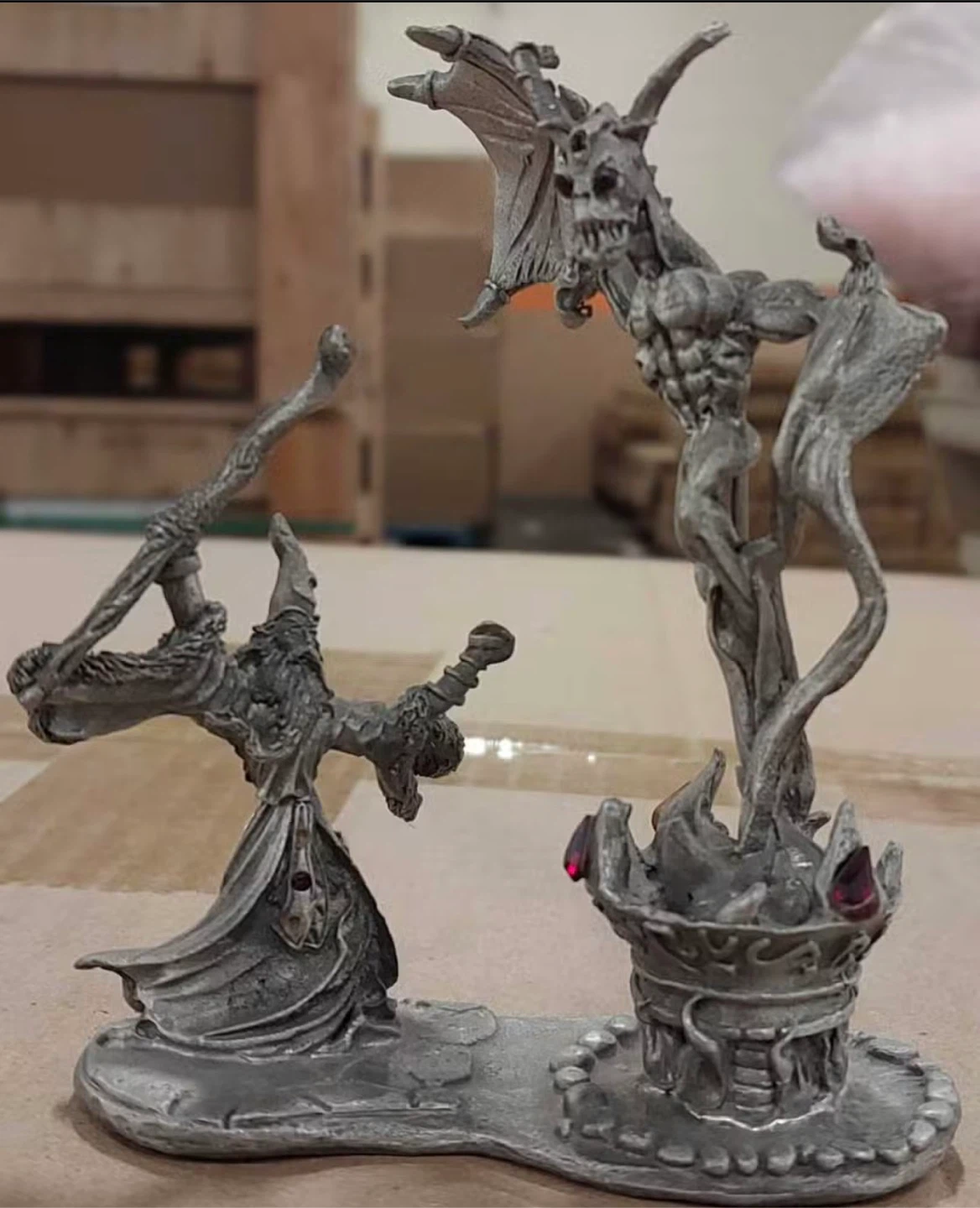 Fantasy Miniature Figurine - Wizard vs. Demon - photo 2