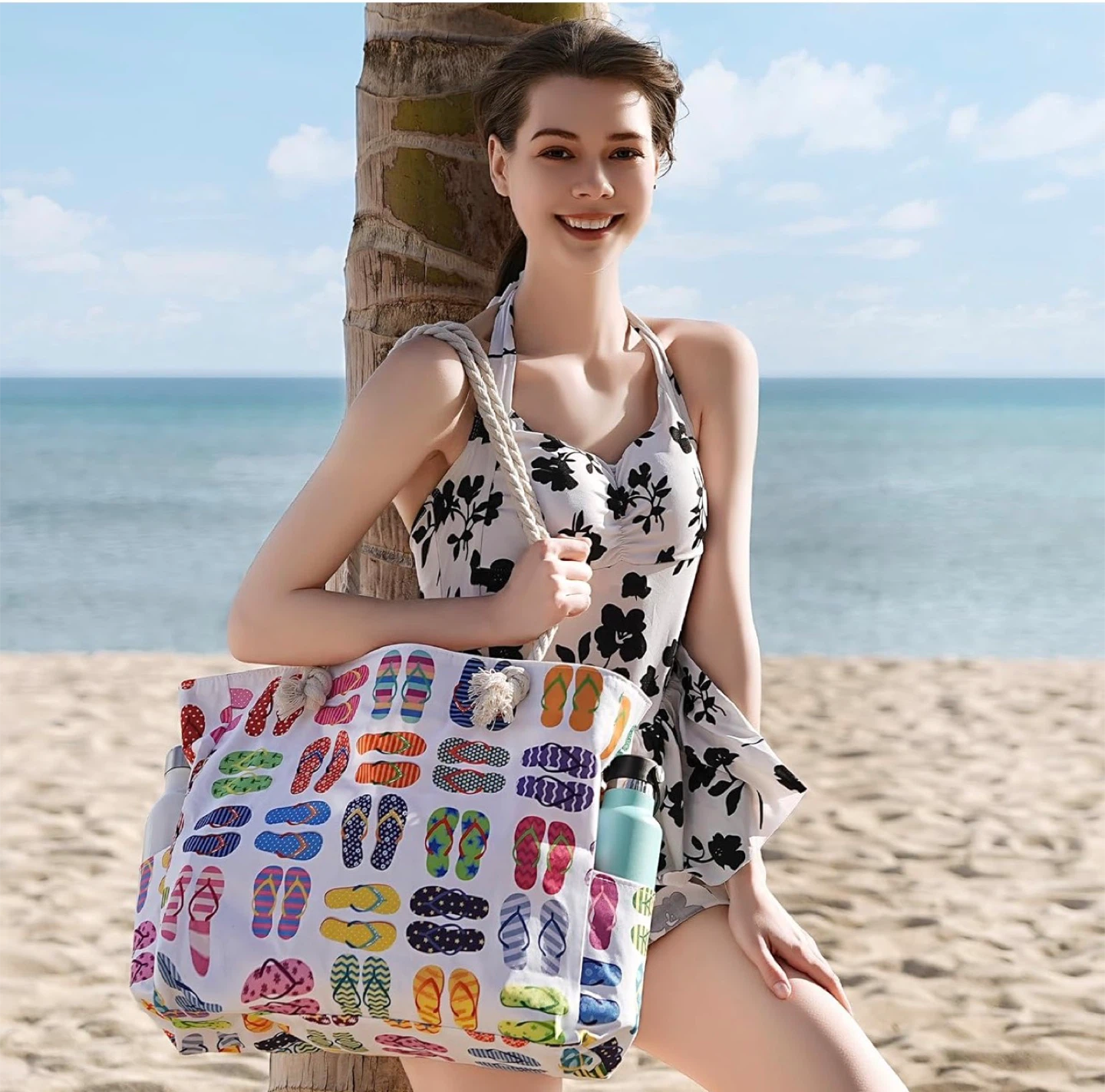 Beach Tote Bag - Flip Flop Print - photo 2