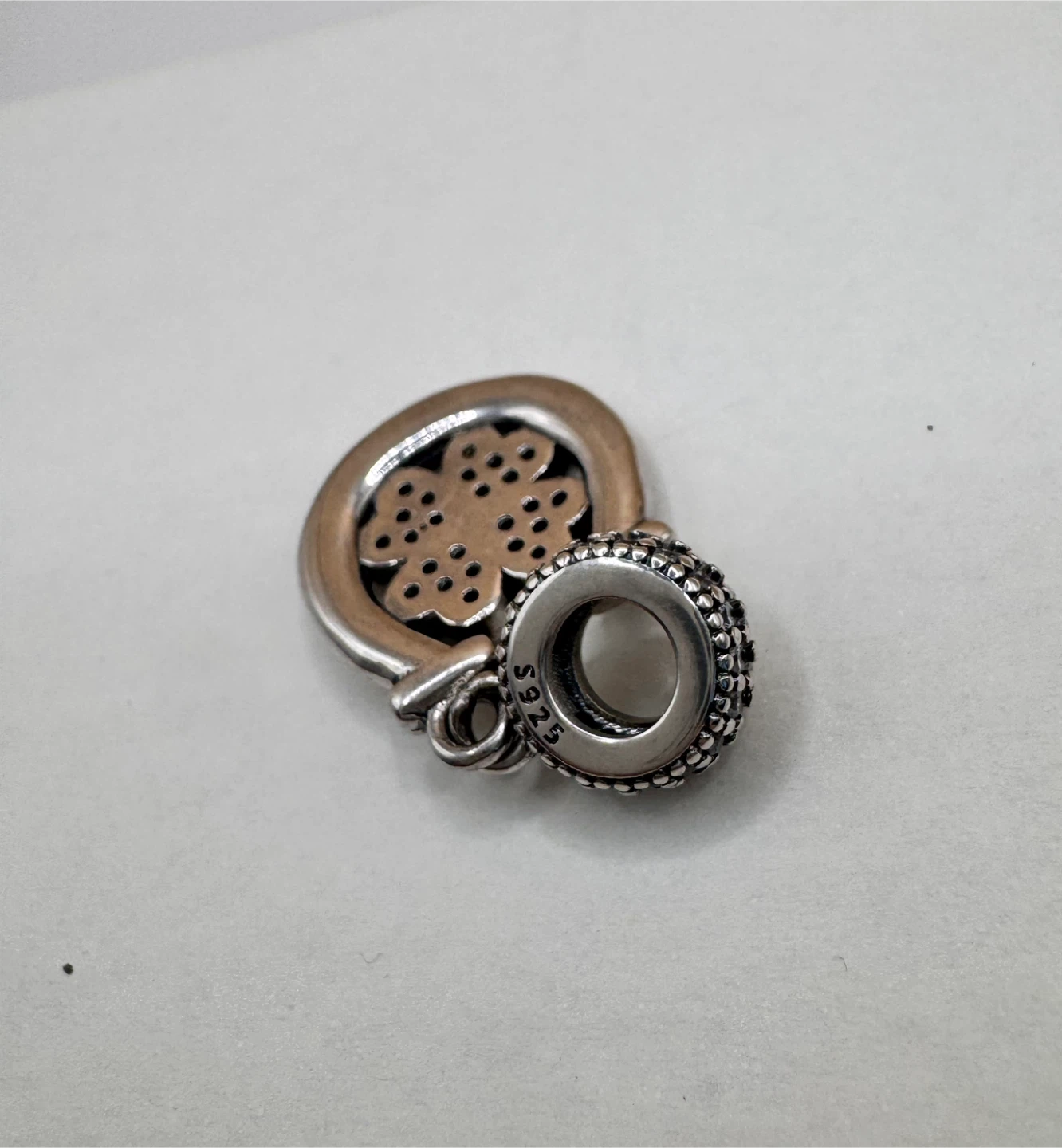 Lucky Horseshoe Clover Charm with Green Stones - photo 5