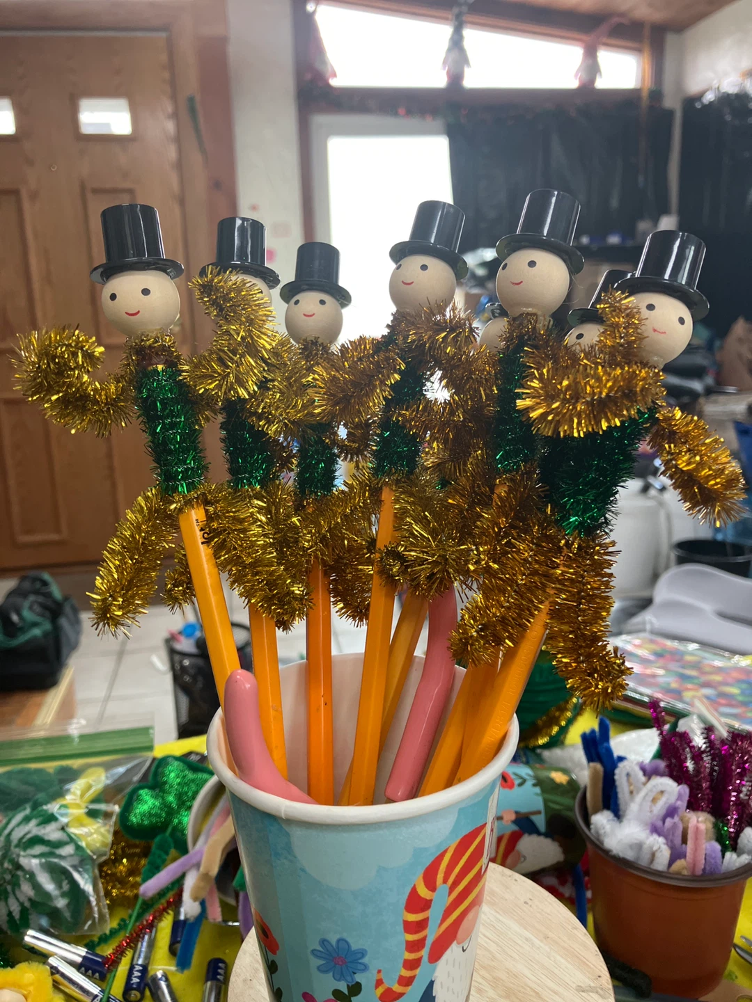 Handmade Tinsel Figure Pencil Topper