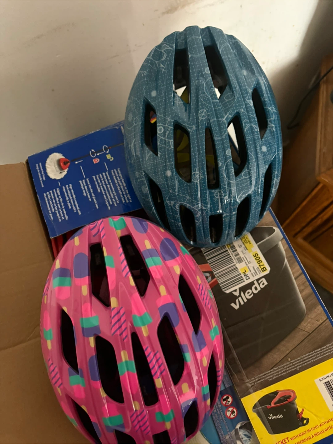 Kids Bicycle Helmets - Pink Popsicle & Blue Pattern - photo 2