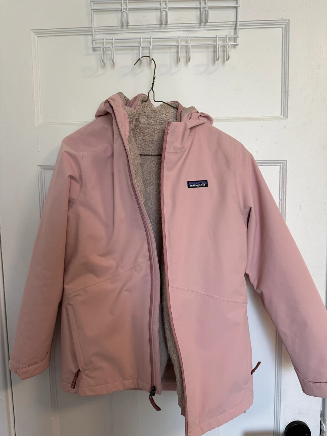 Patagonia Kids Pink Fleece Lined Jacket -Size XL/14 - photo 3