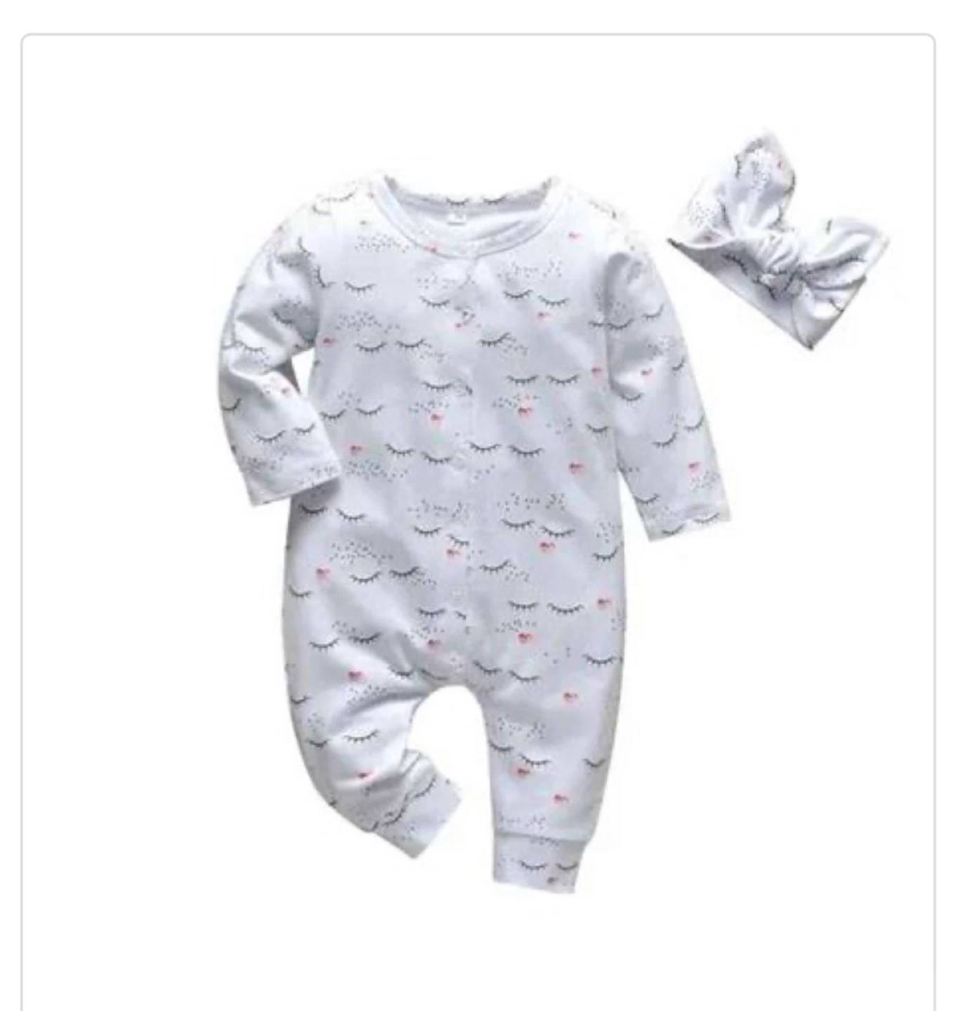 Baby Sleepsuit and Headband Set