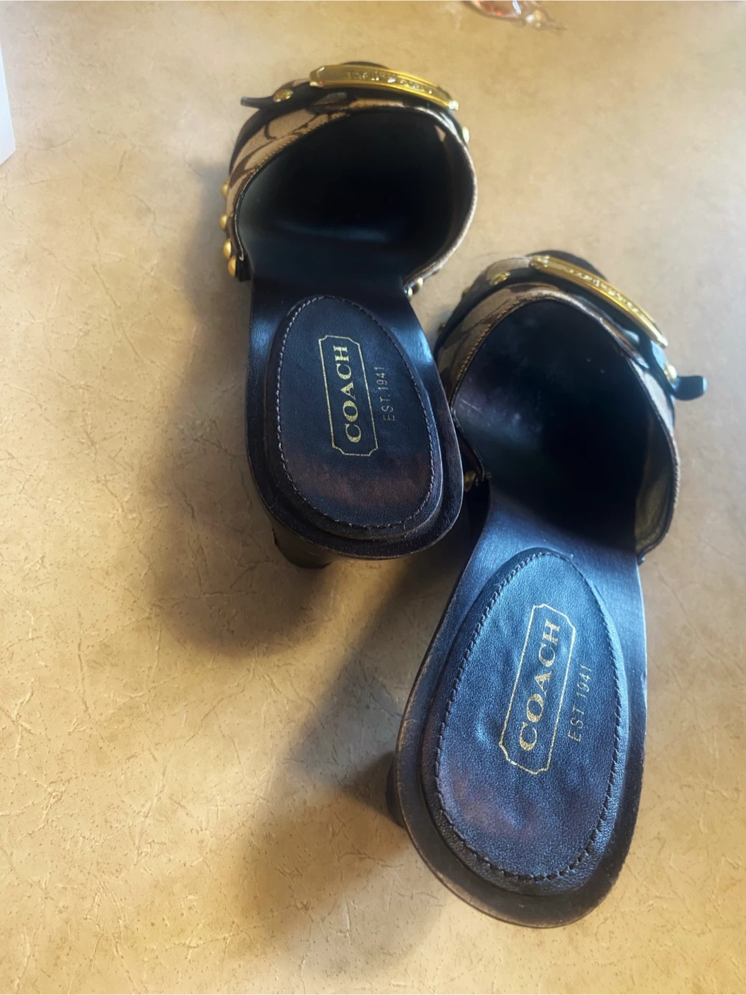 👡COACH Abella Sig 12cm/CLF Heeled Mules Size 8.5 - photo 3