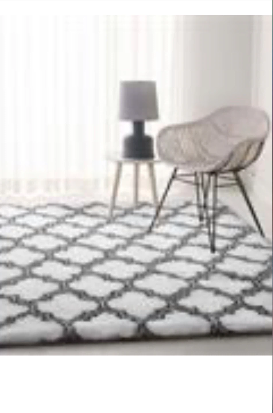 Area Rug 2.6x3.9 Feet White/Grey