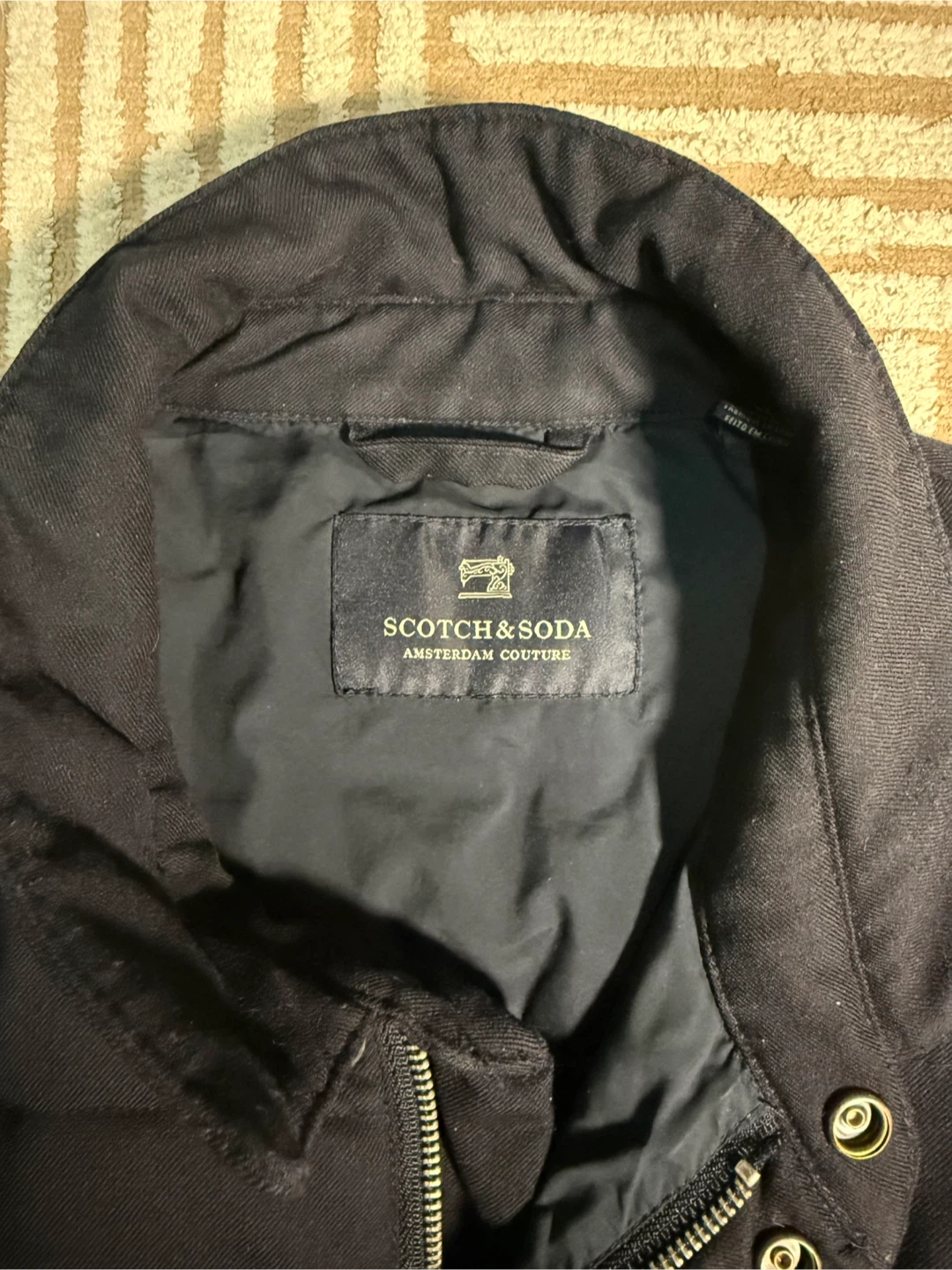 Scotch & Soda Jacket Mens Navy Wool Quilted Puffer Zip Size XL - photo 5