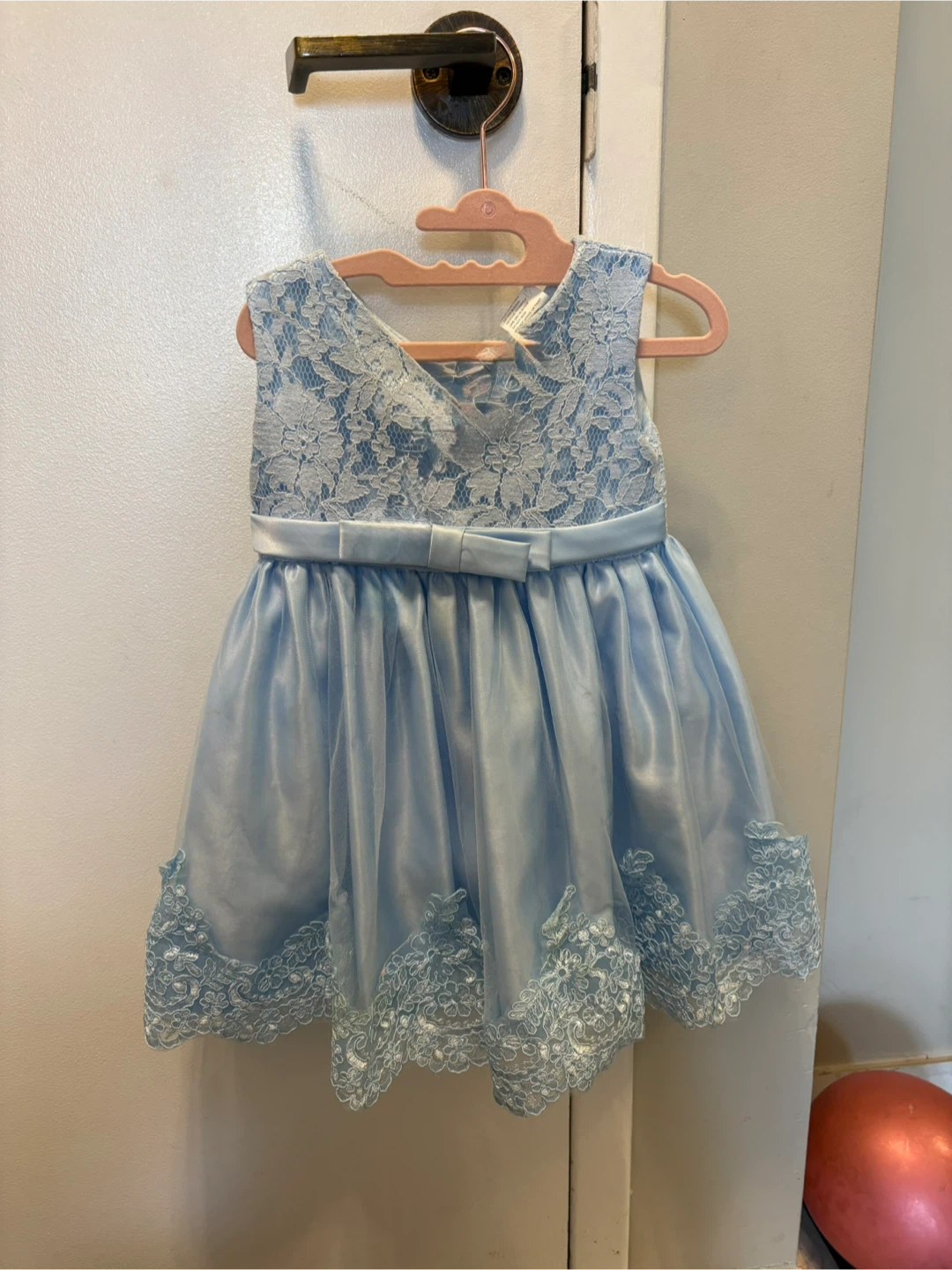 Baby Blue Lace Dress with Headband