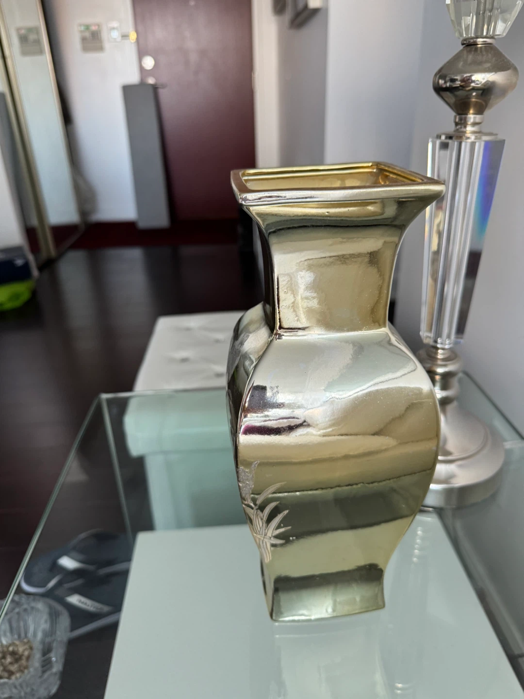 Gold Vase with Floral Design - photo 4