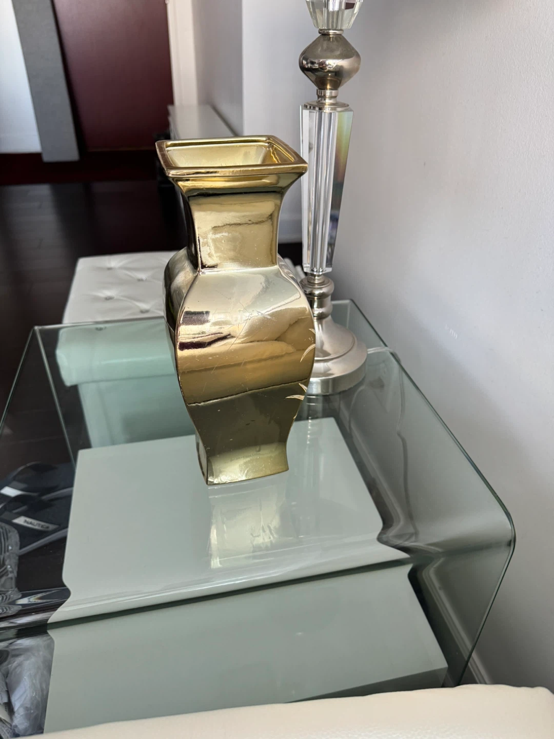 Gold Vase with Floral Design - photo 5