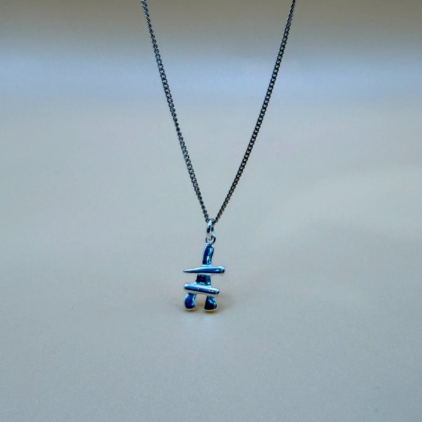 Sterling Silver Inukshuk Pendant Necklace
