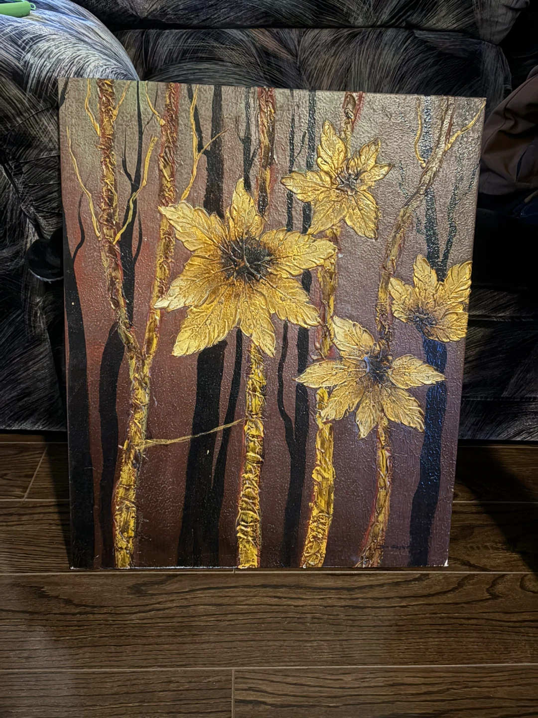 Canvas Painting of Flowers - photo 2