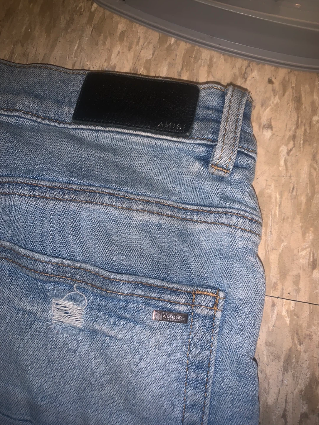 AMIRI Men's Light Wash Distressed Jeans - photo 3