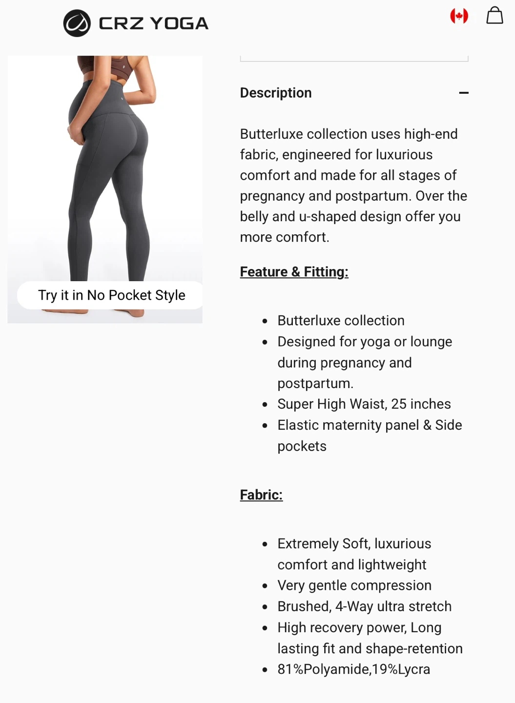 XL new Yoga Butterluxe Maternity Leggings