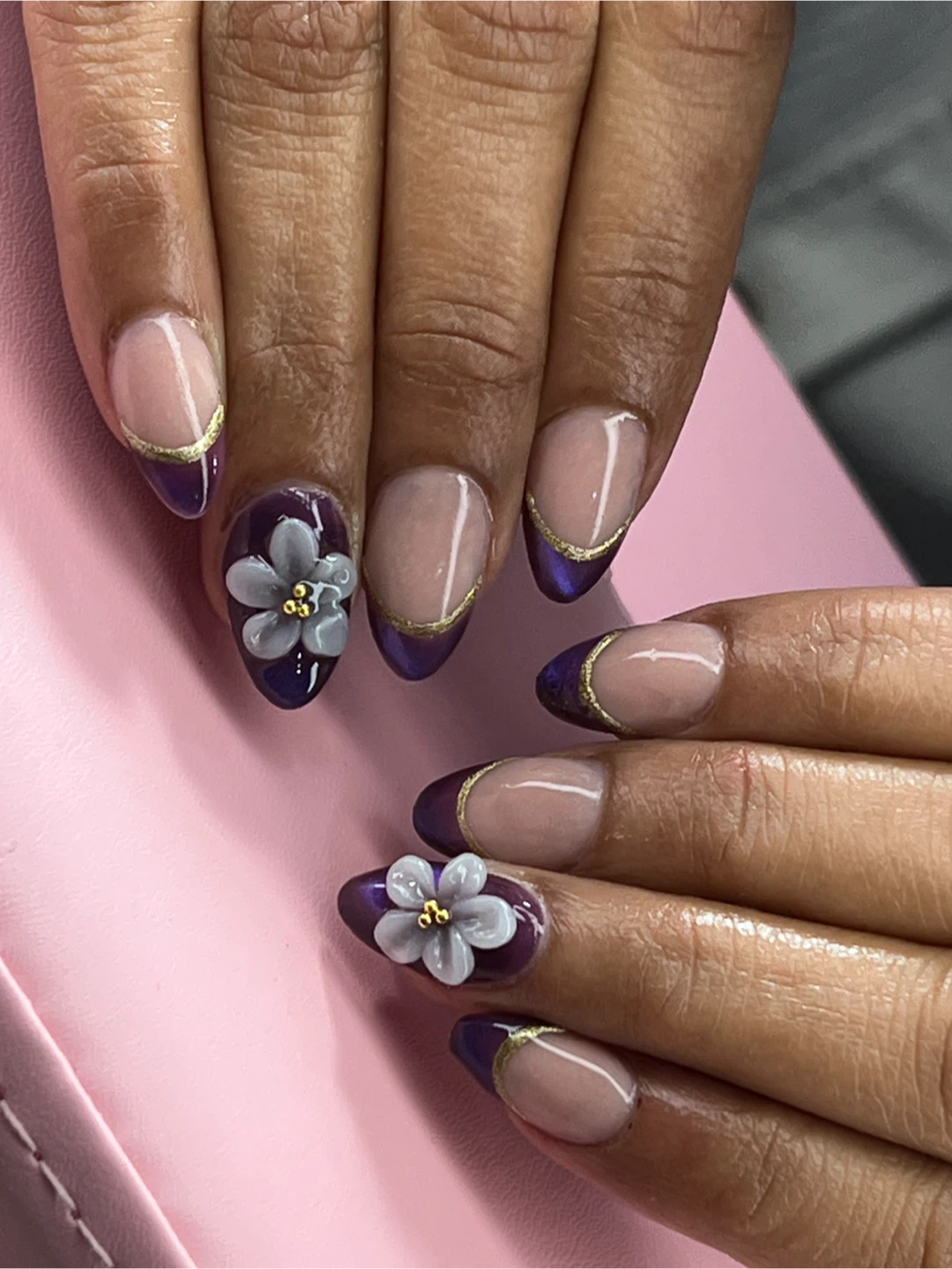 Set of 4 Acrylic Nail Designs with 3D Flowers - photo 5