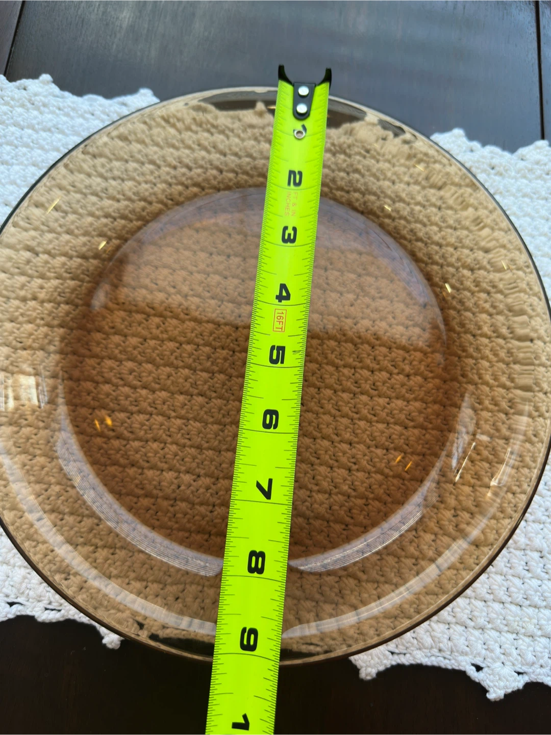 Rare Amber Glass Pie Dish/Plate - Made in USA - photo 3