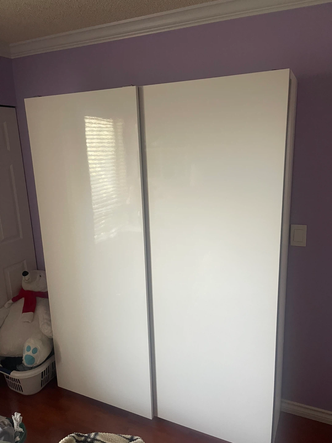 White IKEA Wardrobe with Shelving