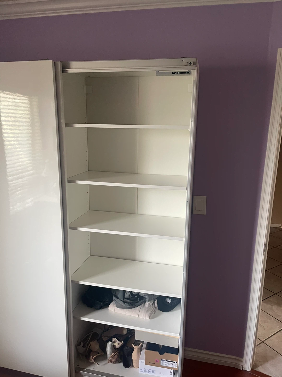White IKEA Wardrobe with Shelving - photo 2
