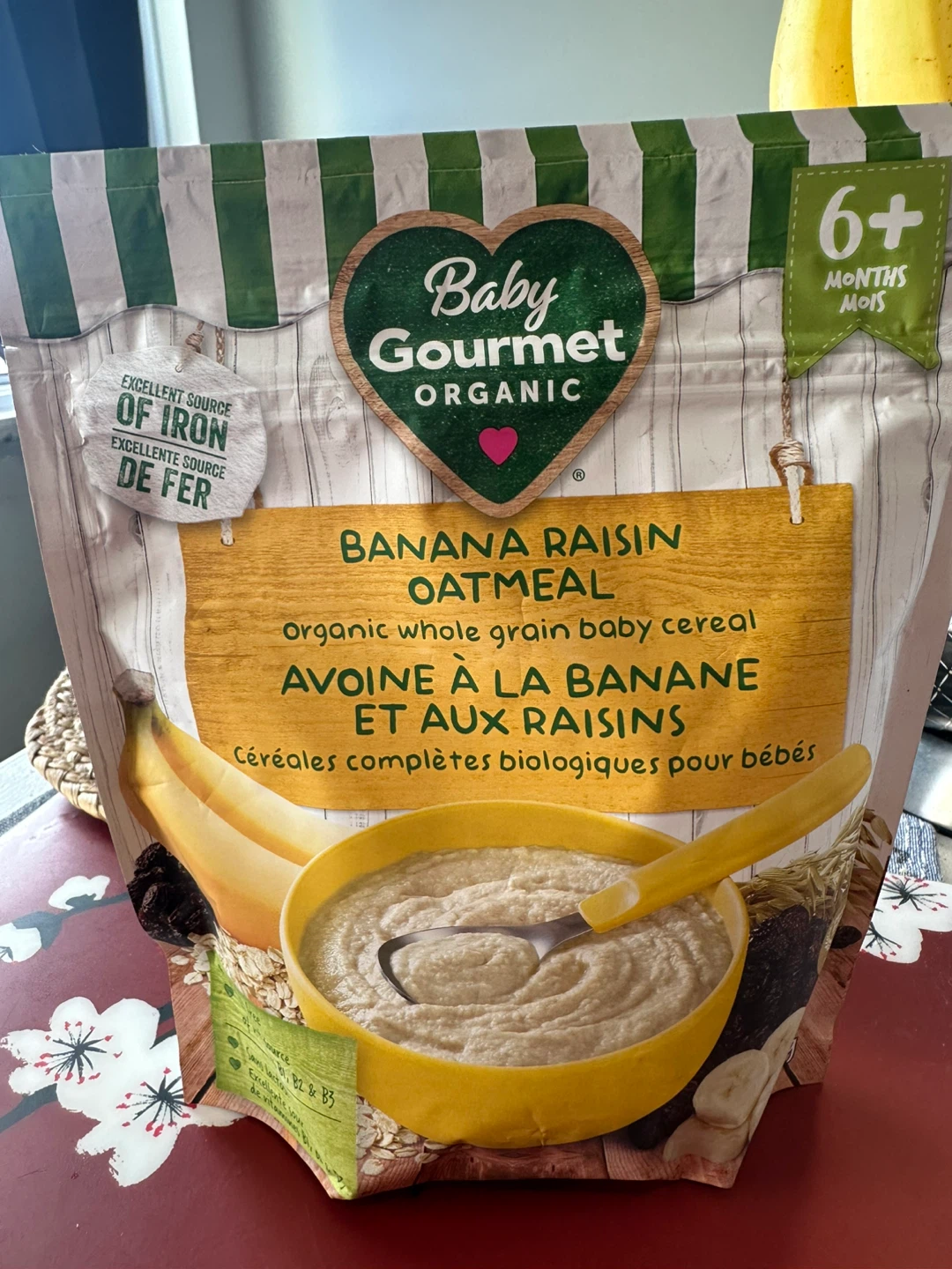 Baby Gourmet Organic Banana Raisin Oatmeal Baby Cereal 6+ Months