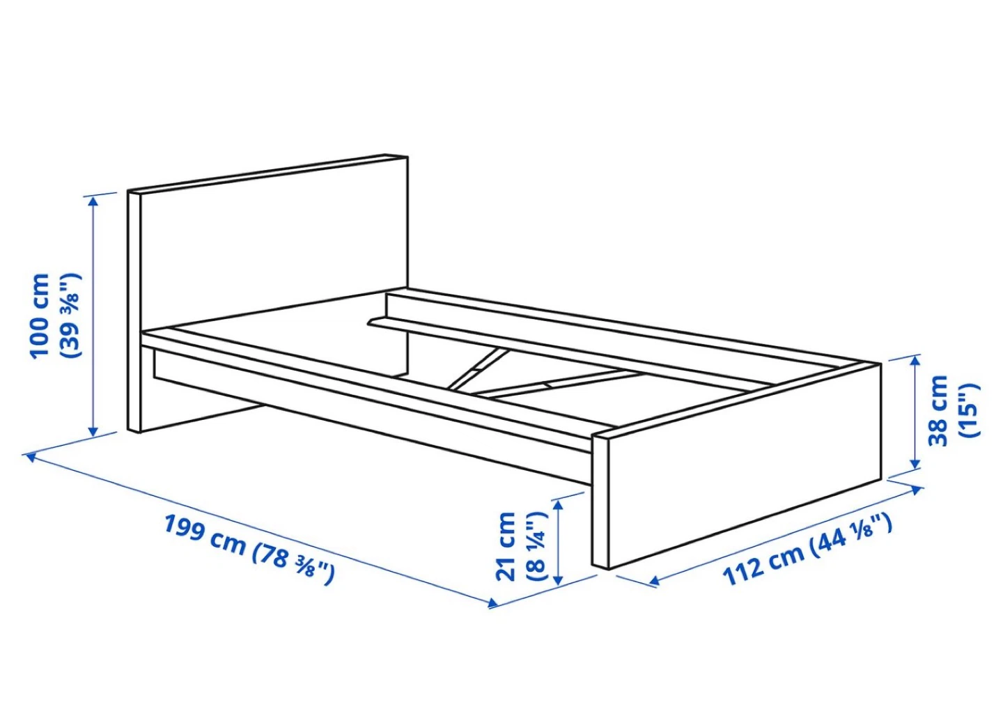 IKEA MALM High Bed Frame - White, Twin - photo 3