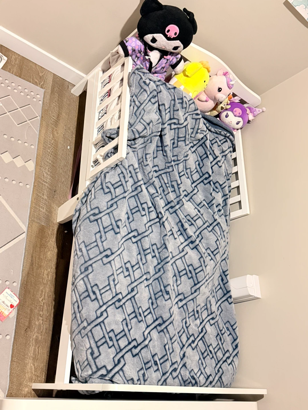 Baby to toddler bedframe with  2 sided  mattress’s
