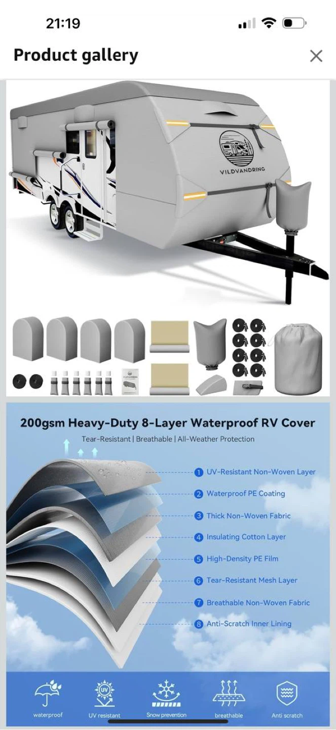 VildVandring Travel Trailer RV Cover 20–22FT – NEW SEALED 🚐 - photo 3