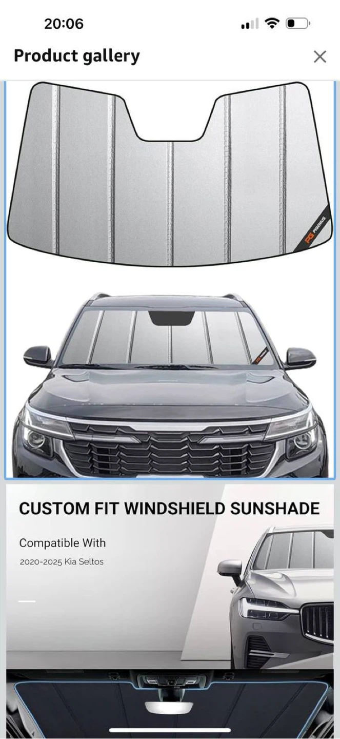 Pigenius Windshield Sun Shade for Kia Seltos 2020–2025 - photo 5