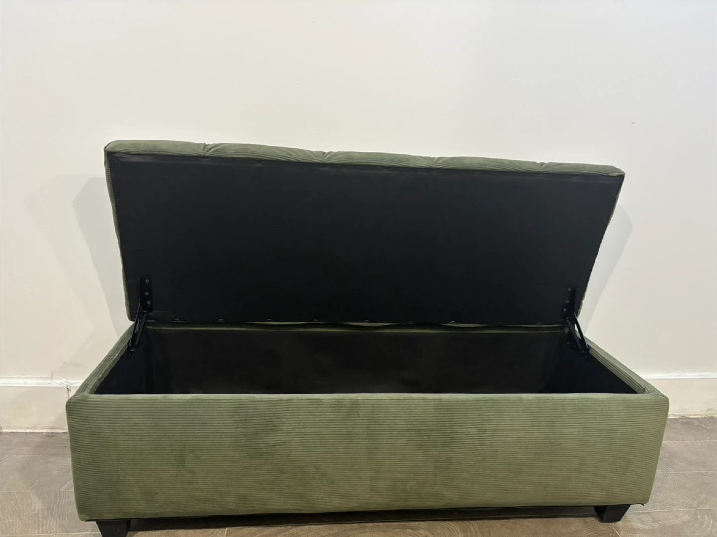 Green Tufted Storage Ottoman Bench - photo 2