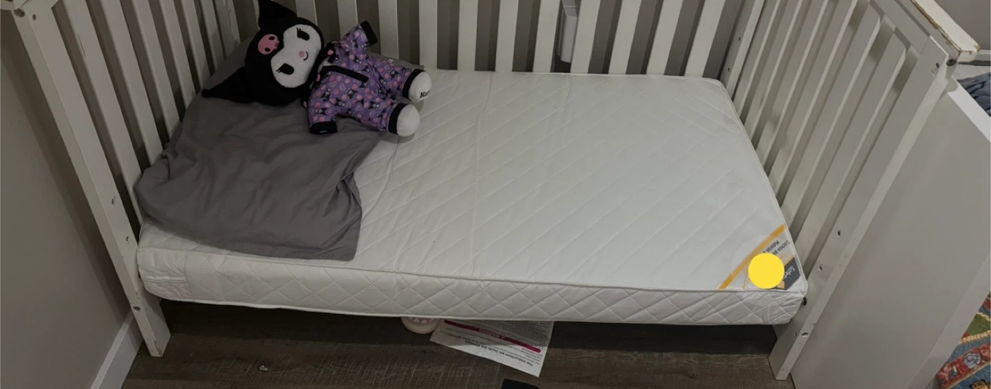 Baby to toddler bedframe with  2 sided  mattress’s - photo 3