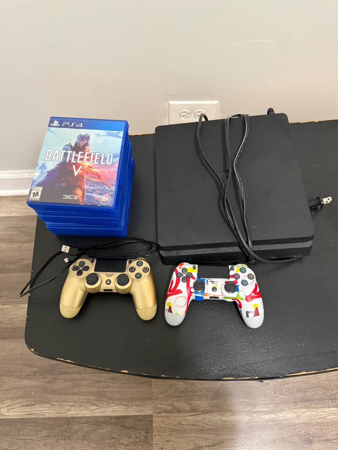 PlayStation 4 Slim Console with 2 Controllers and Battlefield V