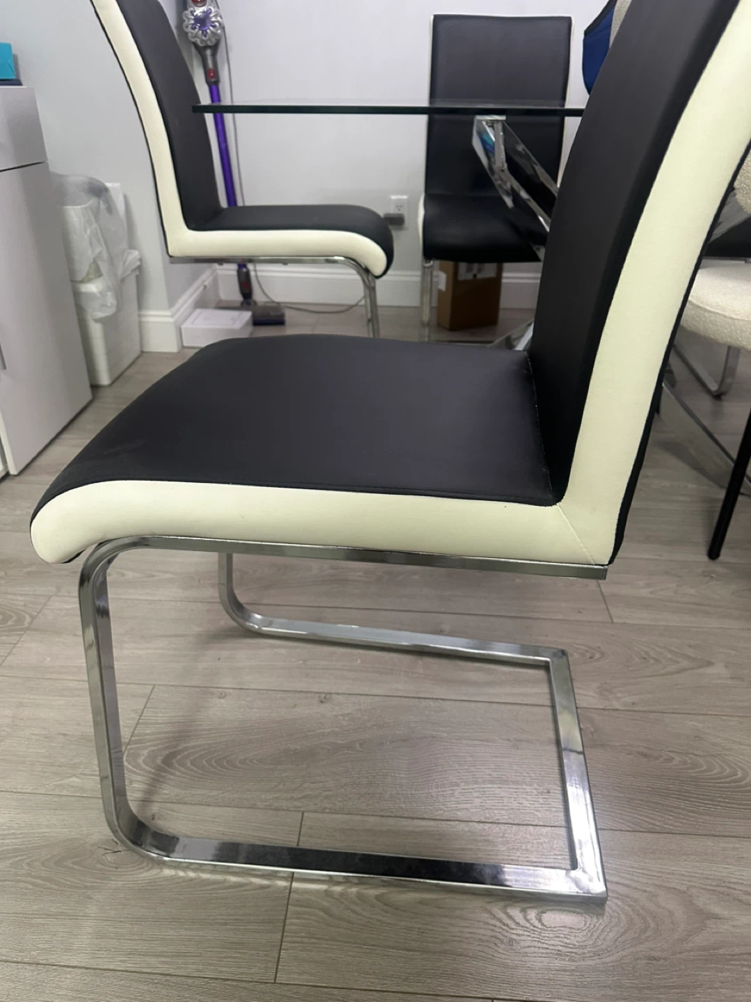 Modern Dining Chairs (Set of 4) - Black and White - photo 2