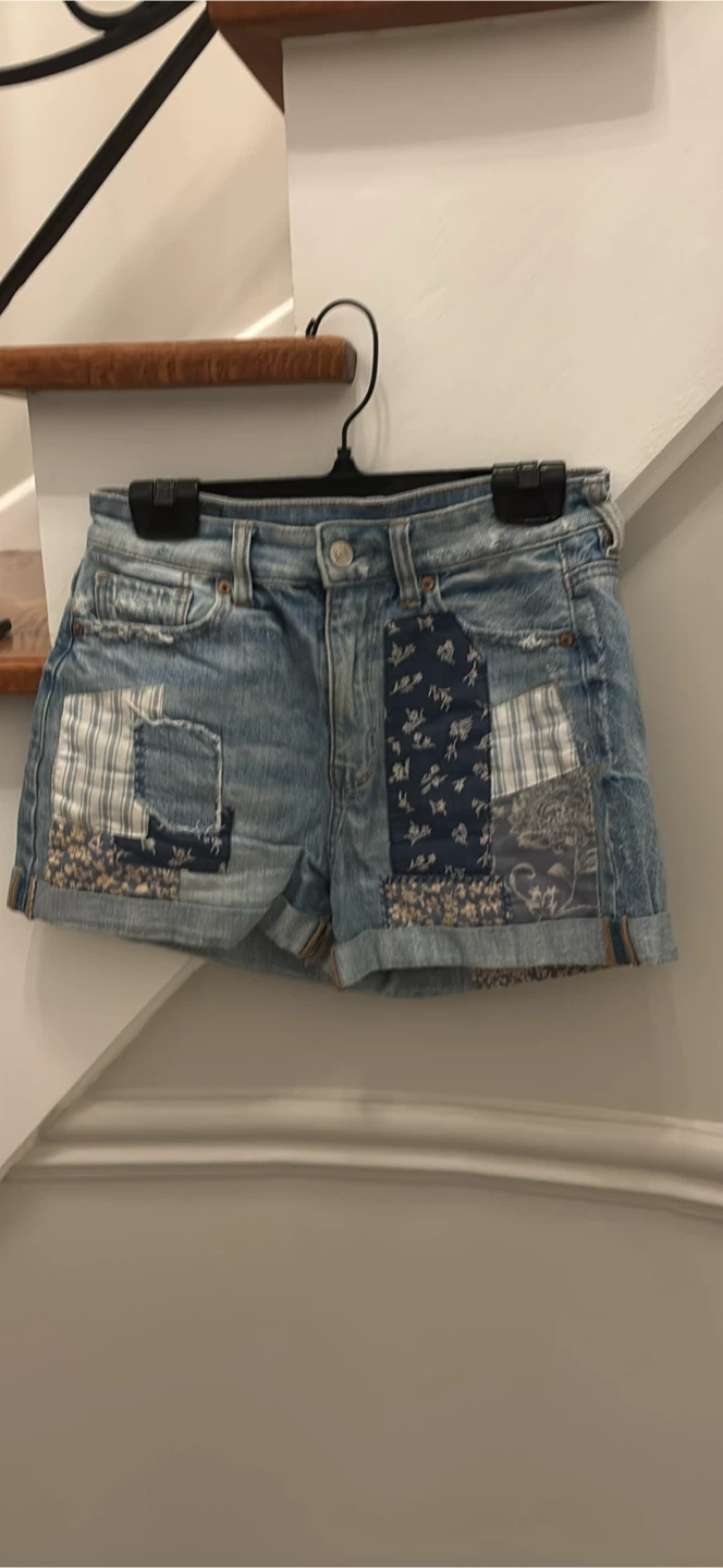 American Eagle Denim Shorts with Patchwork Detail