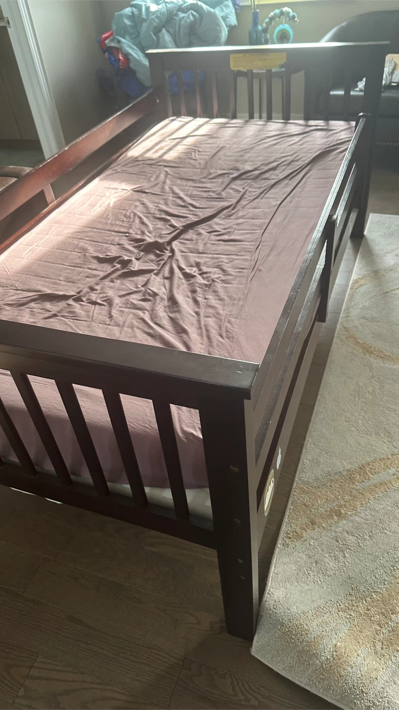 Wooden Bed Frame and mattress - photo 3